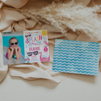 Pool-Party Einladung, Pool Bash Geburtstag einlade Einladung