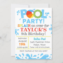 Pool-Party Einladung | Pool Birthday Party Einladu