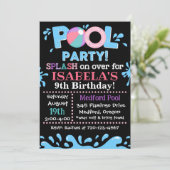 Pool-Party Einladung | Pool Birthday Party Einladu (Stehend Vorderseite)