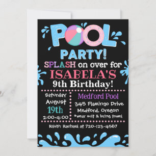 Pool-Party Einladung Pool Birthday Party Einladu