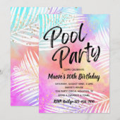 Pool-Party Einladung | Pool Party Geburtstag (Vorne/Hinten)