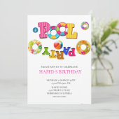 Pool Party Einladung Pool Party Geburtstag Einladu (Stehend Vorderseite)