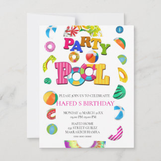 Pool Party Einladung Pool Party Geburtstag Einladu
