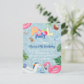 Pool-Party Einladung Postkarte (Stehend Vorderseite)