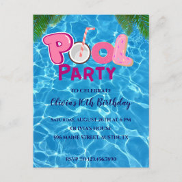 Pool-Party Einladung Postkarte