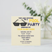 Pool-Party Einladung - Schwarze Sonnenbrille (Stehend Vorderseite)