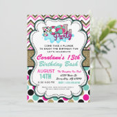 Pool-Party Einladung - Sommer-Party - Party Wasser (Stehend Vorderseite)