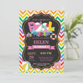 Pool Party Einladung Sommer Splish Splash Girl (Stehend Vorderseite)