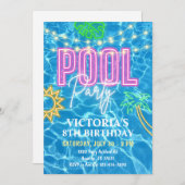 Pool Party Einladung, Sommerschwimmbad Party Einladung (Vorne/Hinten)