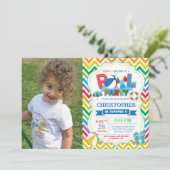 Pool Party Einladung Summer Splish Splash Boy (Stehend Vorderseite)