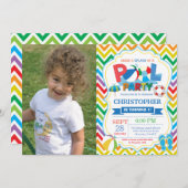 Pool Party Einladung Summer Splish Splash Boy (Vorne/Hinten)