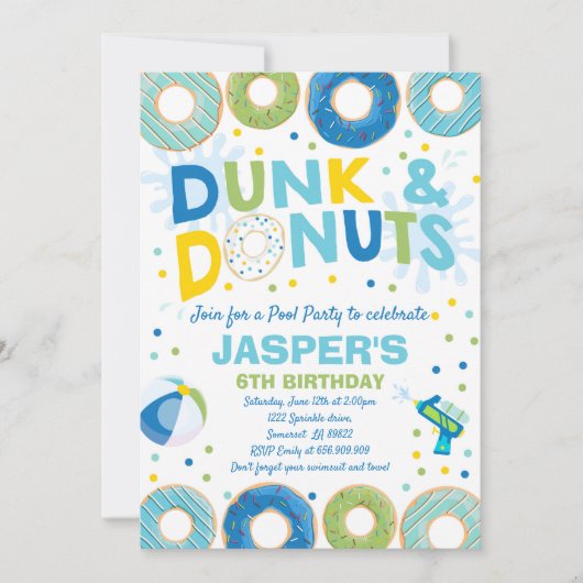 Pool-Party Einladung tauchen und (Vorderseite)