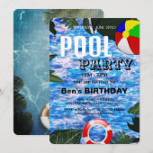 Pool-Party | Einladung zum Geburtstag (Vorne/Hinten)