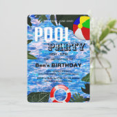 Pool-Party | Einladung zum Geburtstag (Stehend Vorderseite)