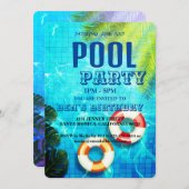 Pool-Party | Einladung zum Geburtstag (Vorne/Hinten)