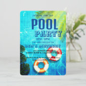 Pool-Party | Einladung zum Geburtstag (Stehend Vorderseite)