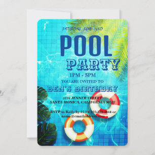 Pool-Party   Einladung zum Geburtstag