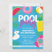 Pool-Party | Einladung zum Geburtstag (Vorderseite)
