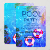 Pool-Party | Einladung zum Geburtstag (Vorne/Hinten)