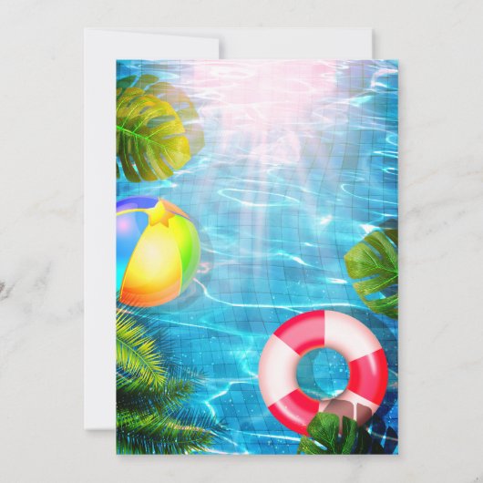 Pool-Party | Einladung zum Geburtstag (Rückseite)