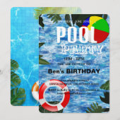 Pool-Party | Einladung zum Geburtstag (Vorne/Hinten)