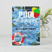 Pool-Party | Einladung zum Geburtstag (Stehend Vorderseite)