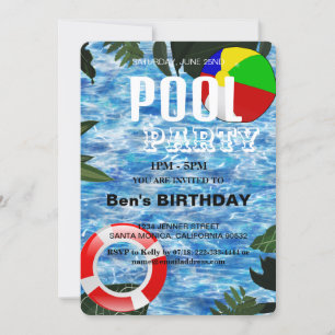 Pool-Party Einladung zum Geburtstag