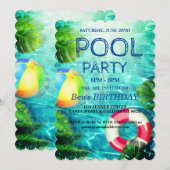 Pool-Party | Einladung zum Geburtstag (Vorne/Hinten)