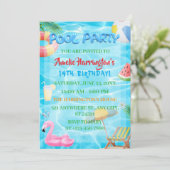 Pool Party Einladung zum Geburtstag, Party Sommer (Stehend Vorderseite)