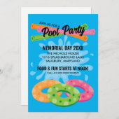 Pool-Party Einladungen (Vorne/Hinten)