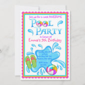 Pool-Party Einladungen (Vorderseite)