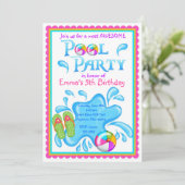 Pool-Party Einladungen (Stehend Vorderseite)