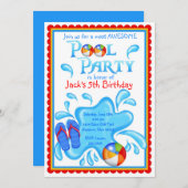 Pool-Party Einladungen (Vorne/Hinten)