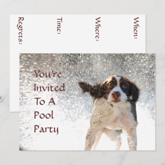 Pool-Party Einladungen (Vorne/Hinten)