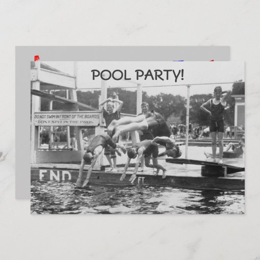 Pool Party Einladungen - SPIELEN Sie nicht im Pool (Vorne/Hinten)