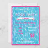 Pool-Party Einladungs-Rosa Einladung (Vorderseite)