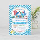 Pool-Party Einladungs-Sommer Splish Spritzen-Junge Einladung (Stehend Vorderseite)