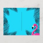 Pool Party Flamingo Float Retro Sommer tropisch Einladungspostkarte (Rückseite)