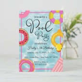 Pool Party Floods Geburtstagsparty Einladung (Stehend Vorderseite)