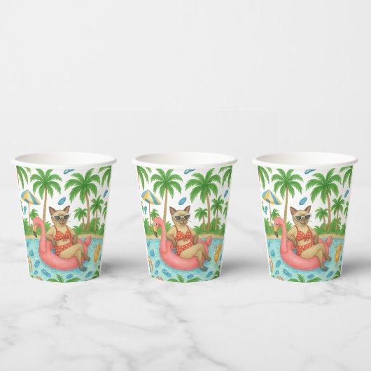 Pool Party for Siamese Cat lovers Pappbecher (Multi)