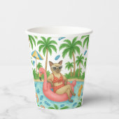 Pool Party for Siamese Cat lovers Pappbecher (Vorderseite)