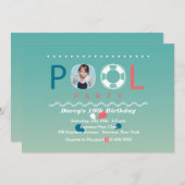 Pool Party Foto Einladung (Vorne/Hinten)