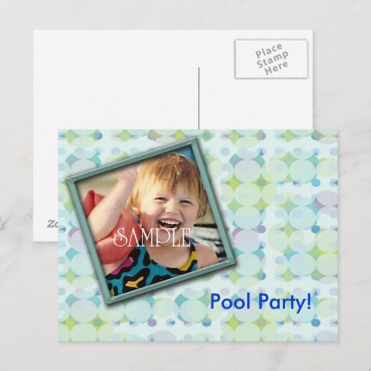 Pool Party Foto Einladung (Vorne/Hinten)