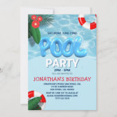 Pool Party fun Summer Birthday Einladung (Vorderseite)