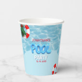 Pool Party fun Summer Birthday Pappbecher (Rückseite)