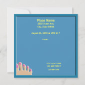 Pool Party Funny Feet Cocktail Niedliche Einladung (Rückseite)