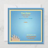 Pool Party Funny Feet Einladung (Rückseite)