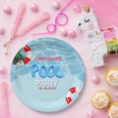 Pool Party funny Summer Birthday Pappteller (Party)