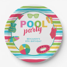 Pool Party Geburtstag Bunt Sommer Kinder Süß
