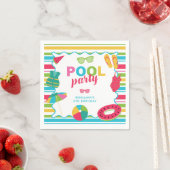Pool Party Geburtstag Bunt Sommer Kinder Süß Serviette (Beispiel)